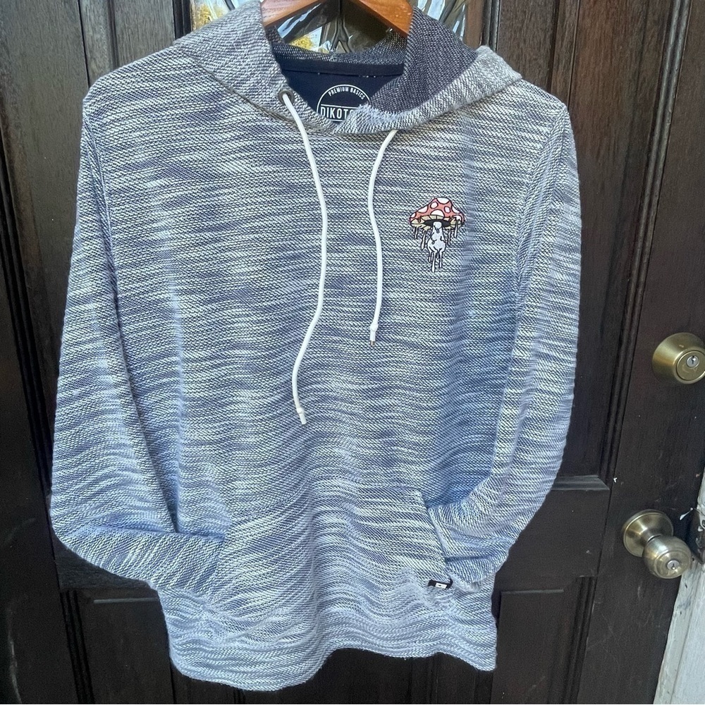 Dikotomy Pullover Hoodie Size M Melting Mushroom Navy & White